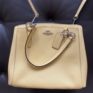 COACH Grosgrain Leather crossbody bag - Cream/Yellow